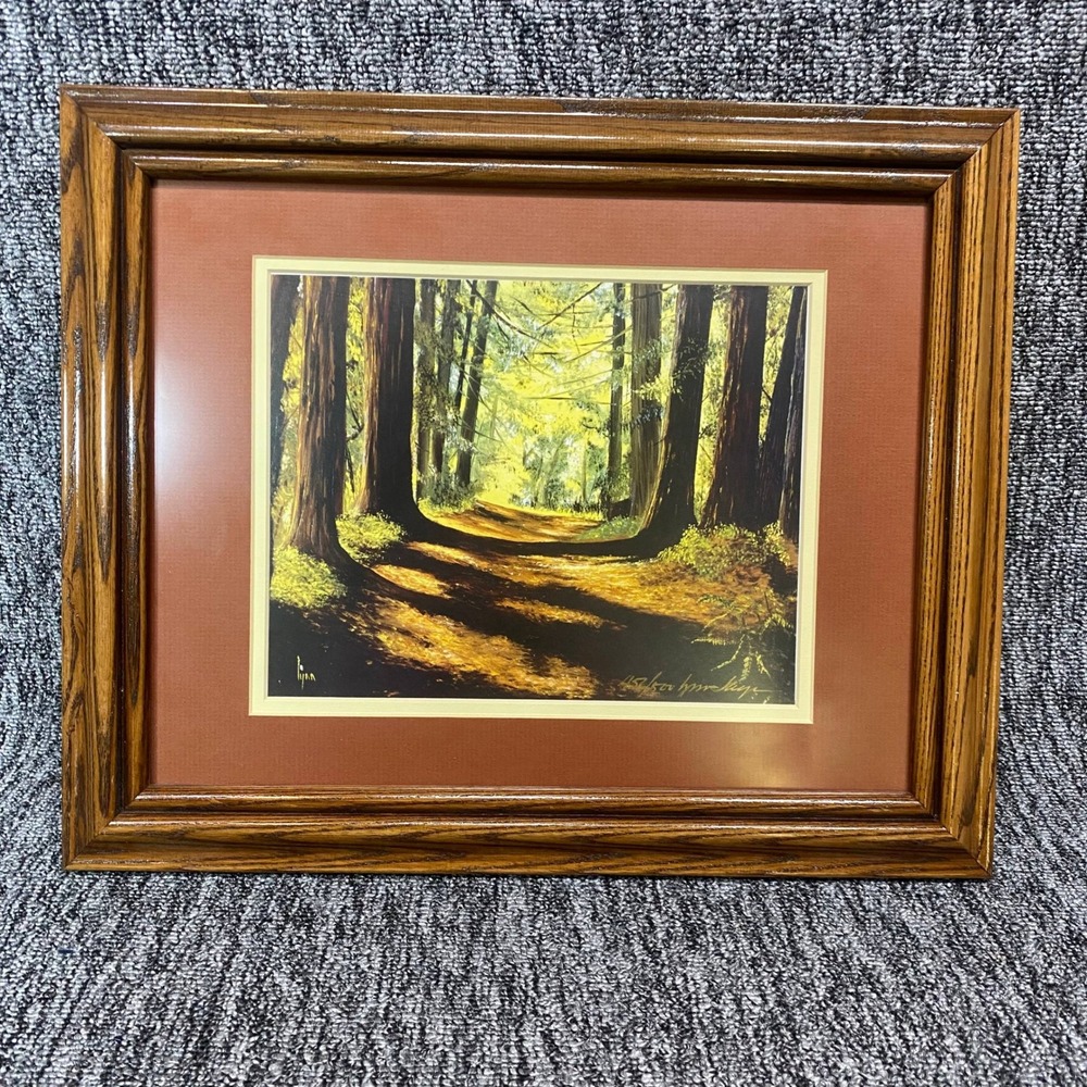 VTG Lynn Jays Big Sur Signed Print Redwoods Near The Grange Framed 456 of 500